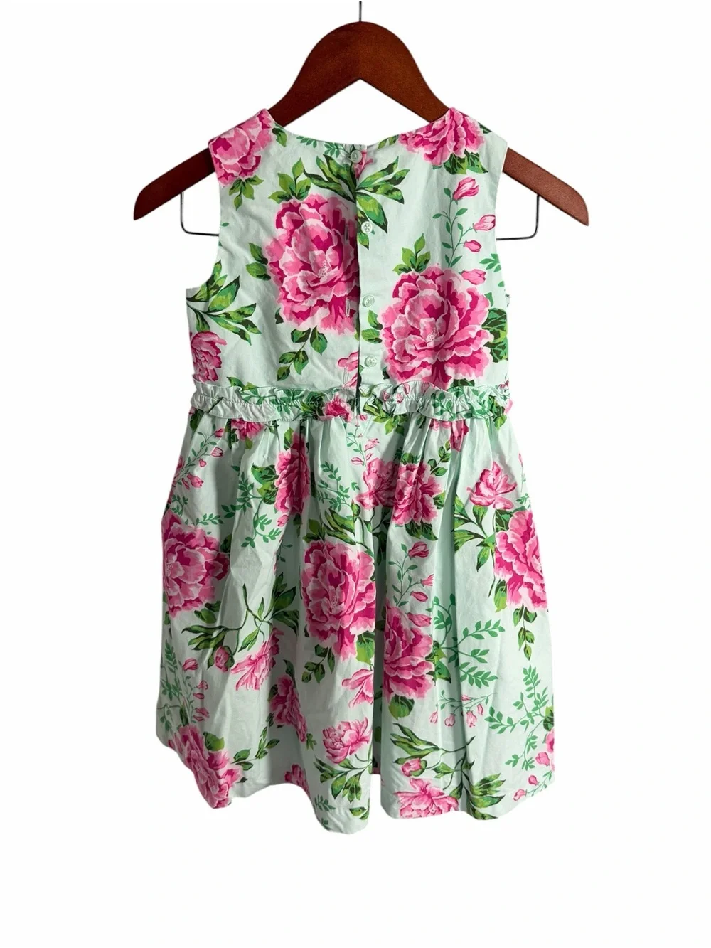 Gymboree Mint Dress with Pink Floral Print
